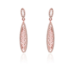 925 Sterling Silver Rose Gold Princess Earring