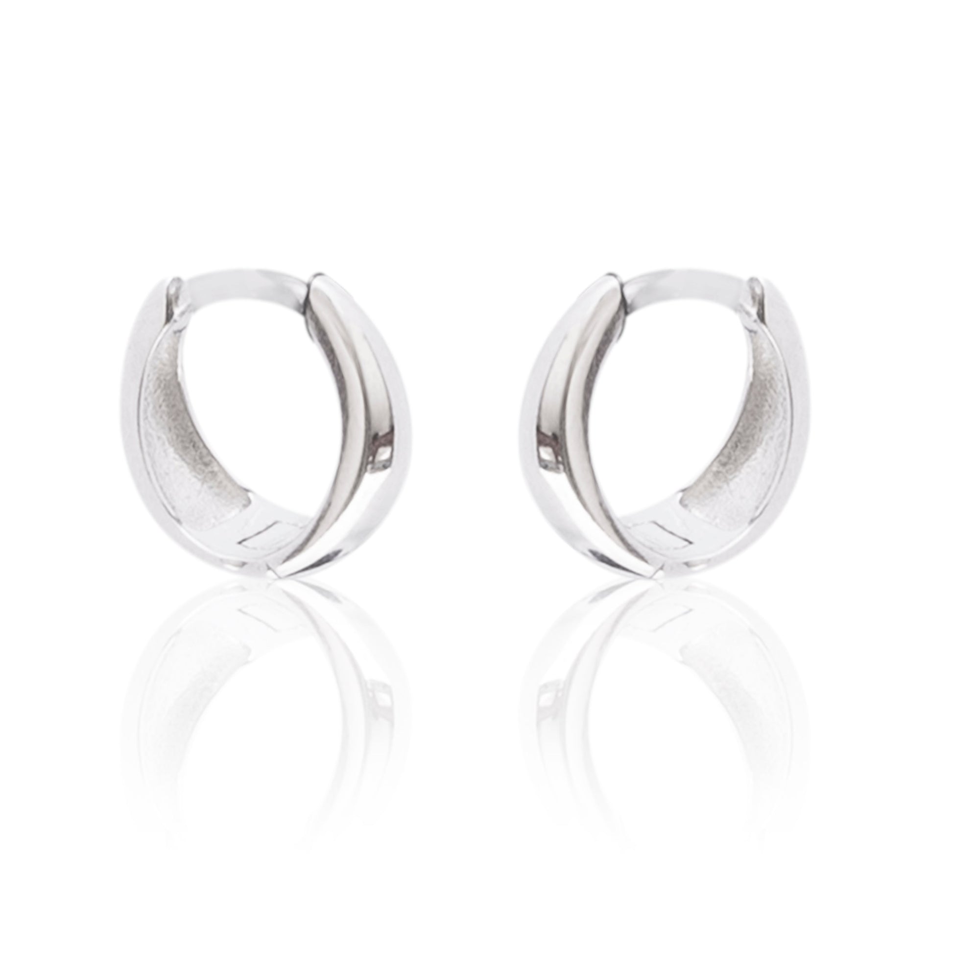 Miami Silver Plated Hoop Earrings for Men and Women