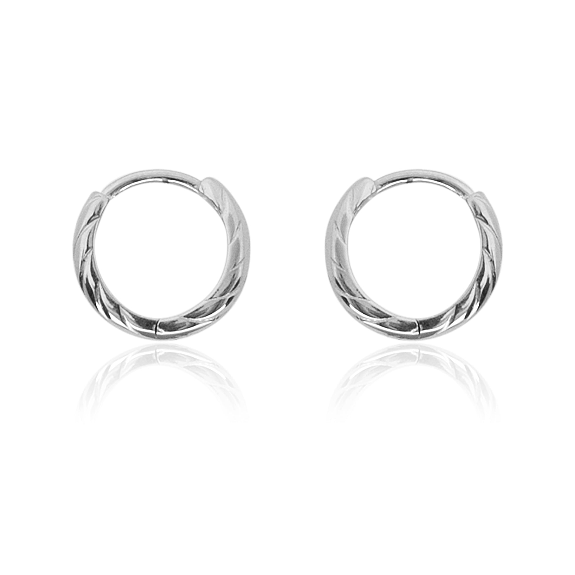 Knotted Silver Bali Hoop Earring