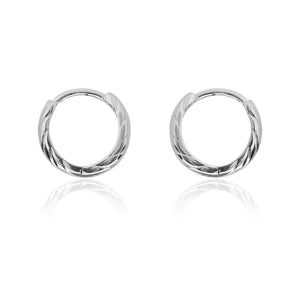 Knotted Silver Bali Hoop Earring