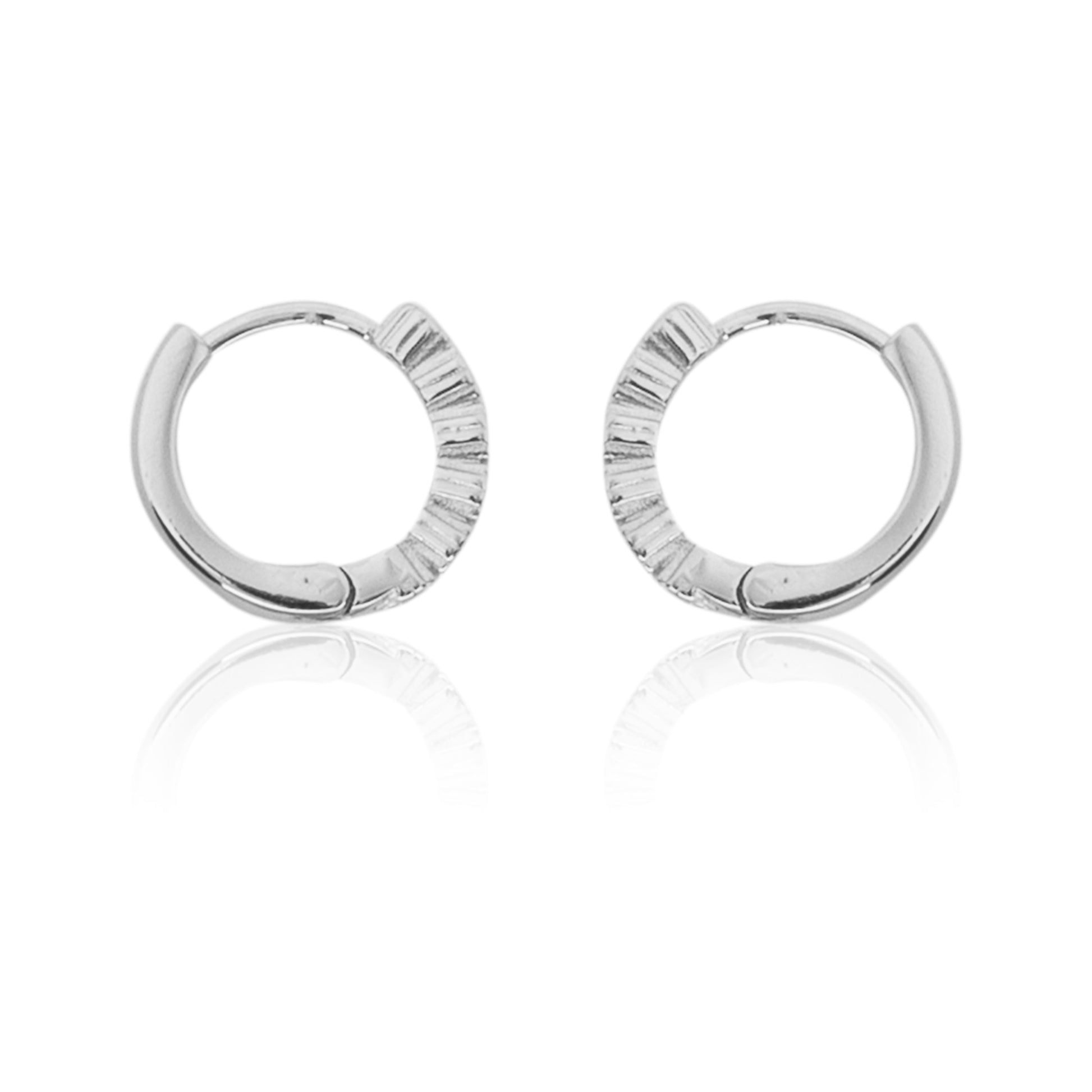 Earring Diamond - Donald Diamond Platinum Hoop - Candere by Godachi Jewellers