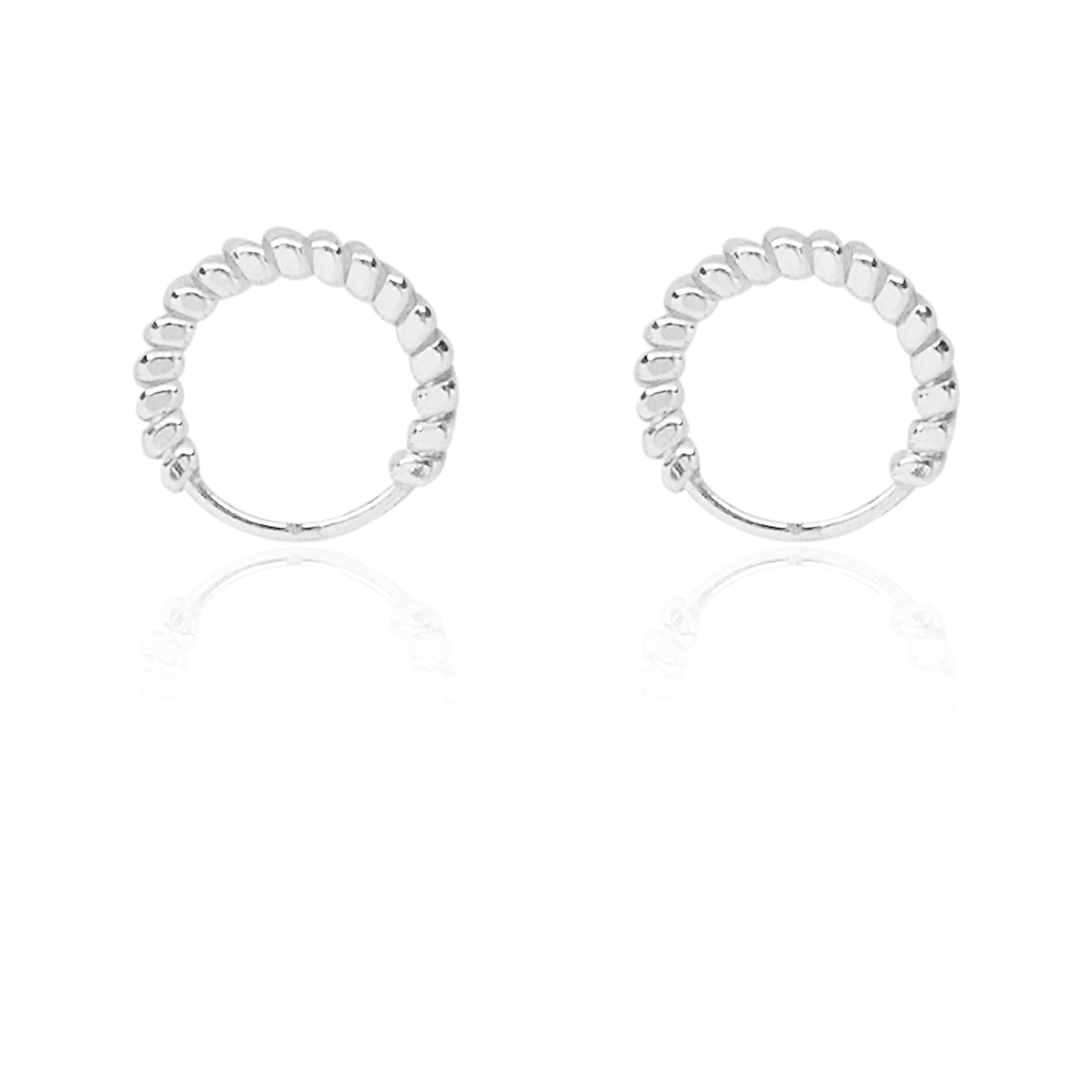 Nemichand Jewels 916 Silver tiny Ball Bali Earring for Men and Women