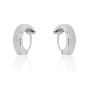 Stainless Steel Silver Plated Hoop Huggie Earring For Men Boys