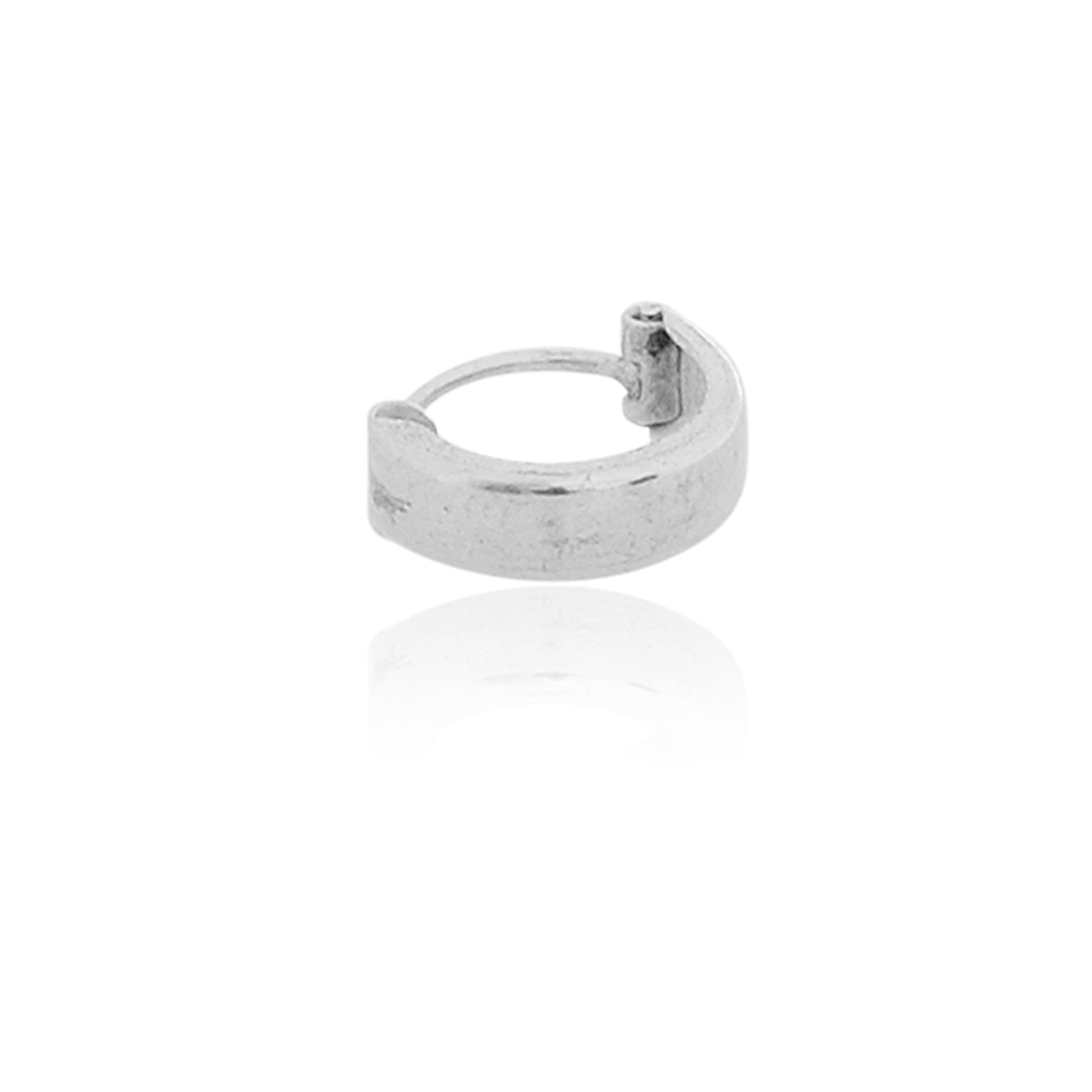 Stainless Steel Silver Plated Hoop Huggie Earring For Men Boys