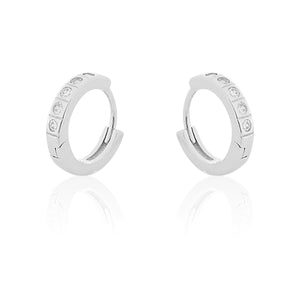 Peora Stainless Steel Silver Plated Hoop Huggie Earring For Men Boys