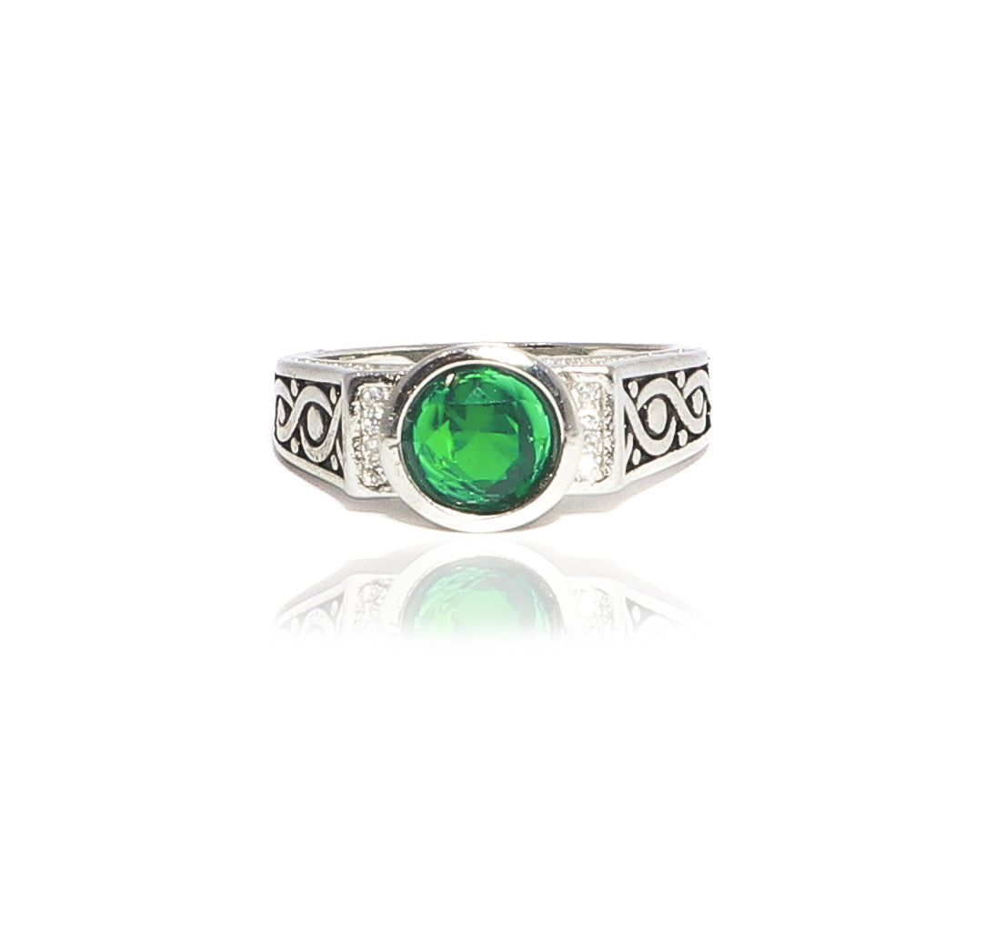 Akira Green Silver 925 Ring