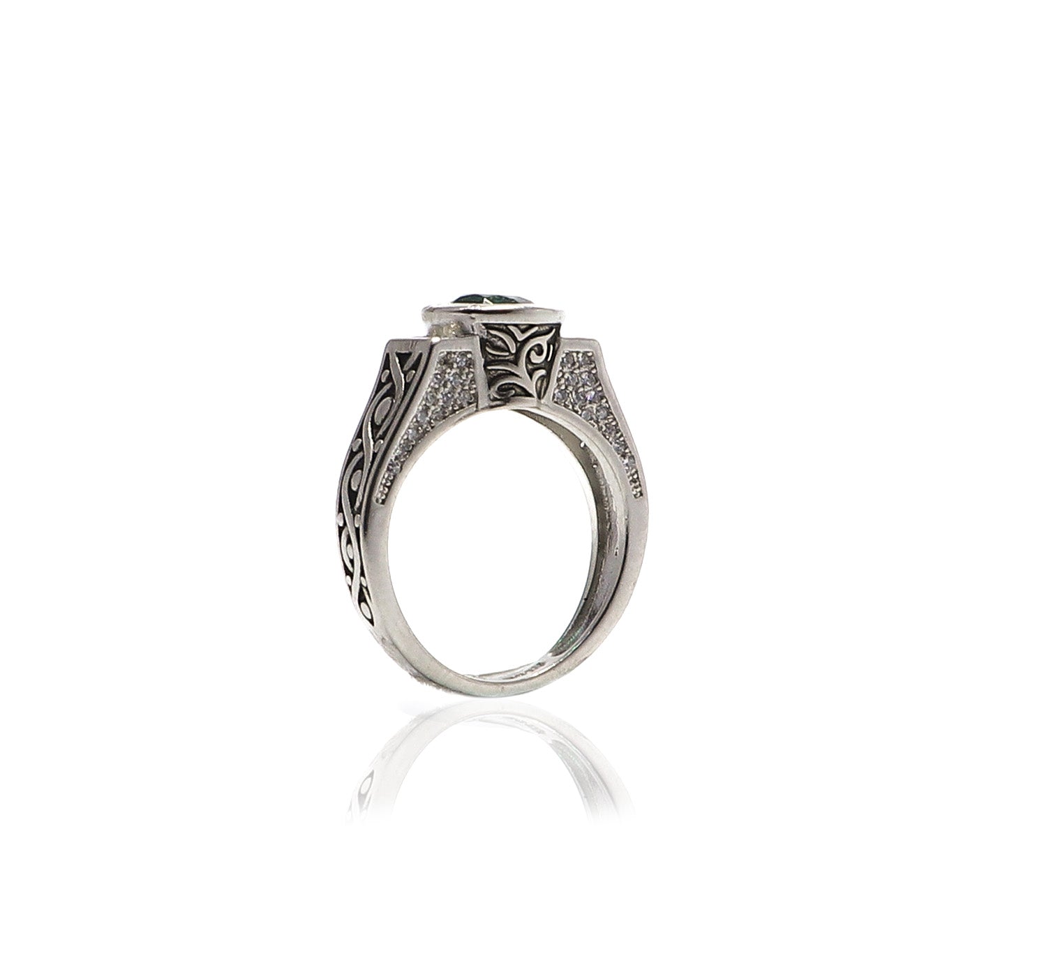 Akira Green Silver 925 Ring