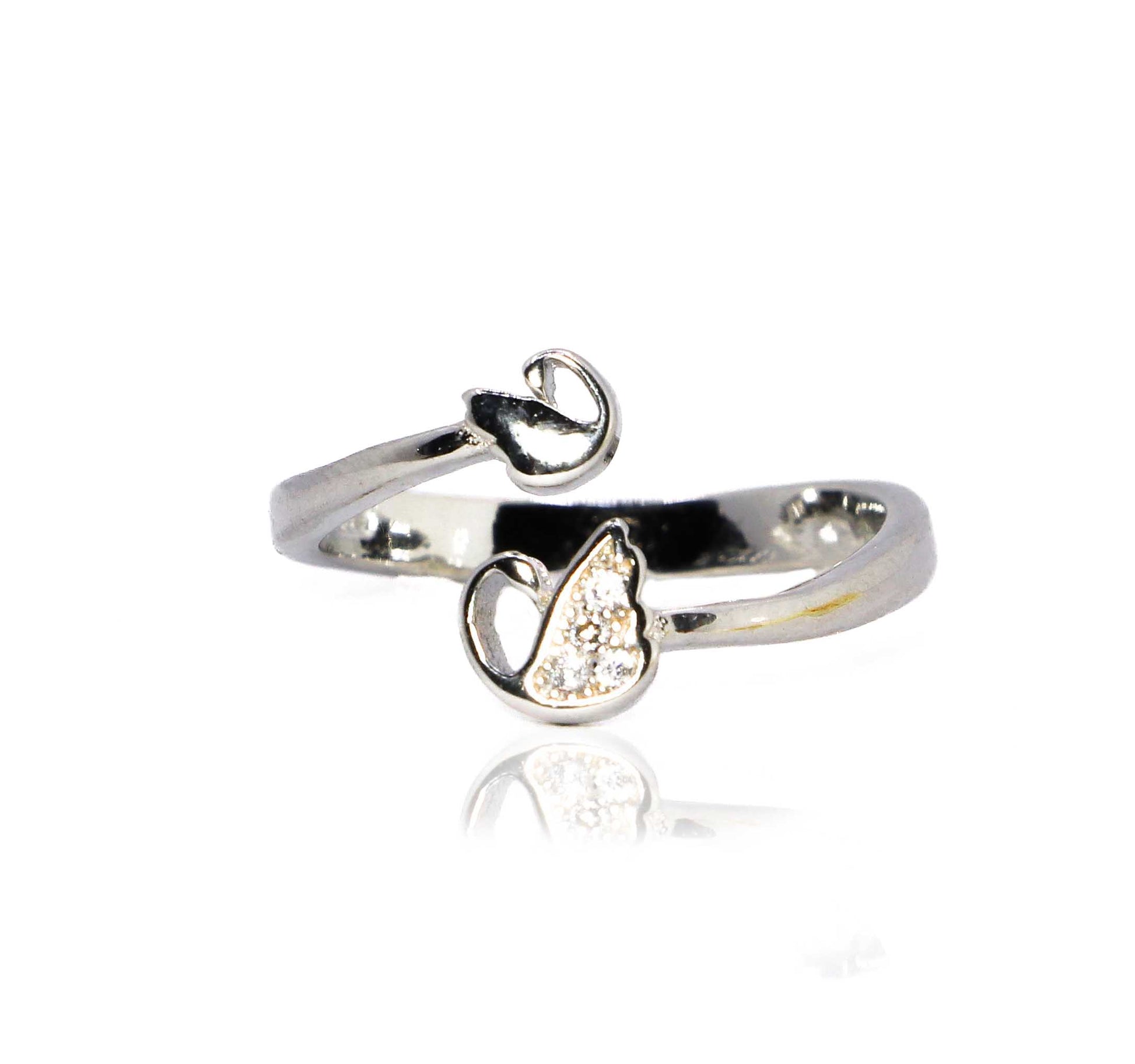 Swan Pair Silver 925 Ring