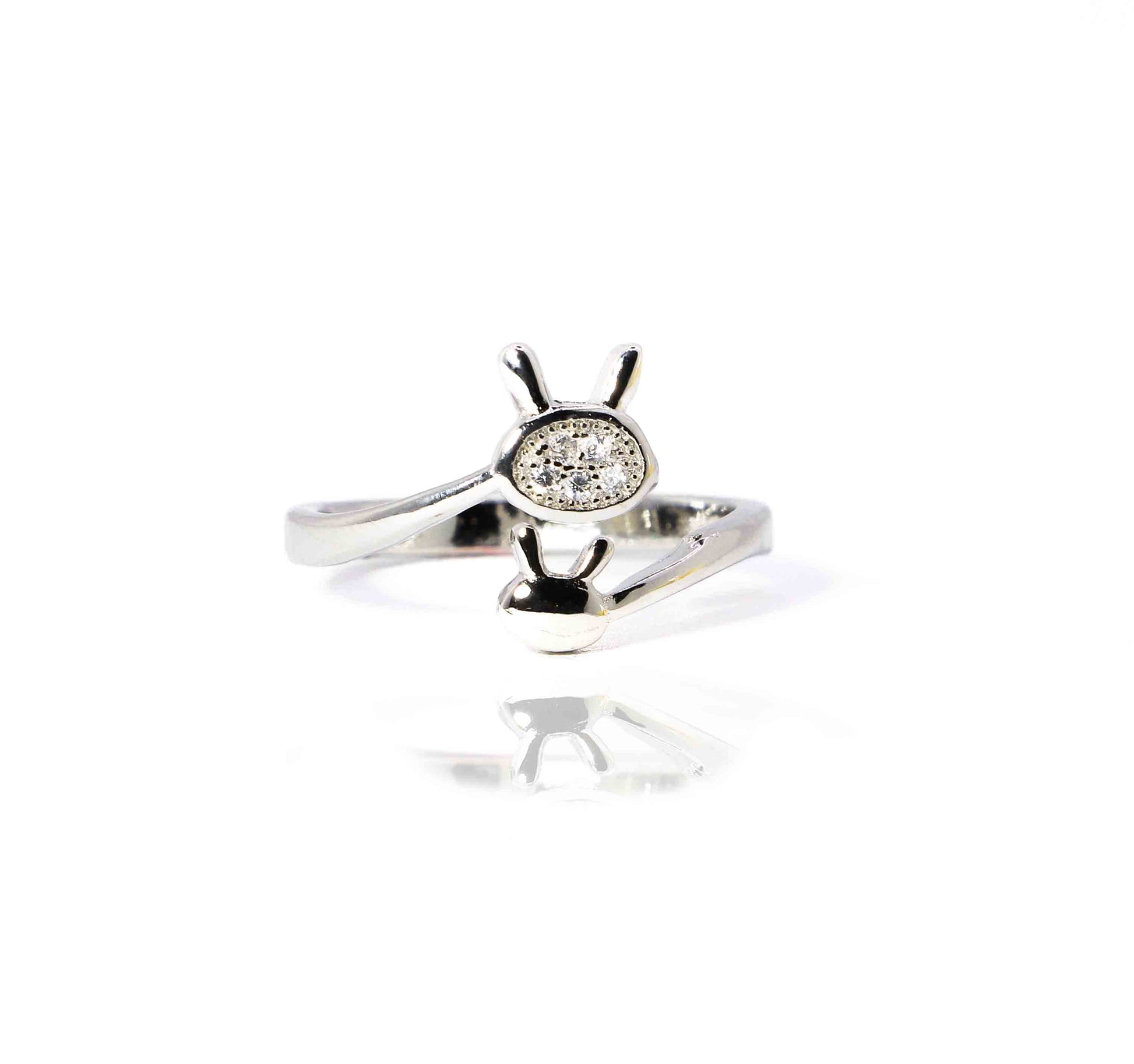 Double Bunny Silver 925 Ring