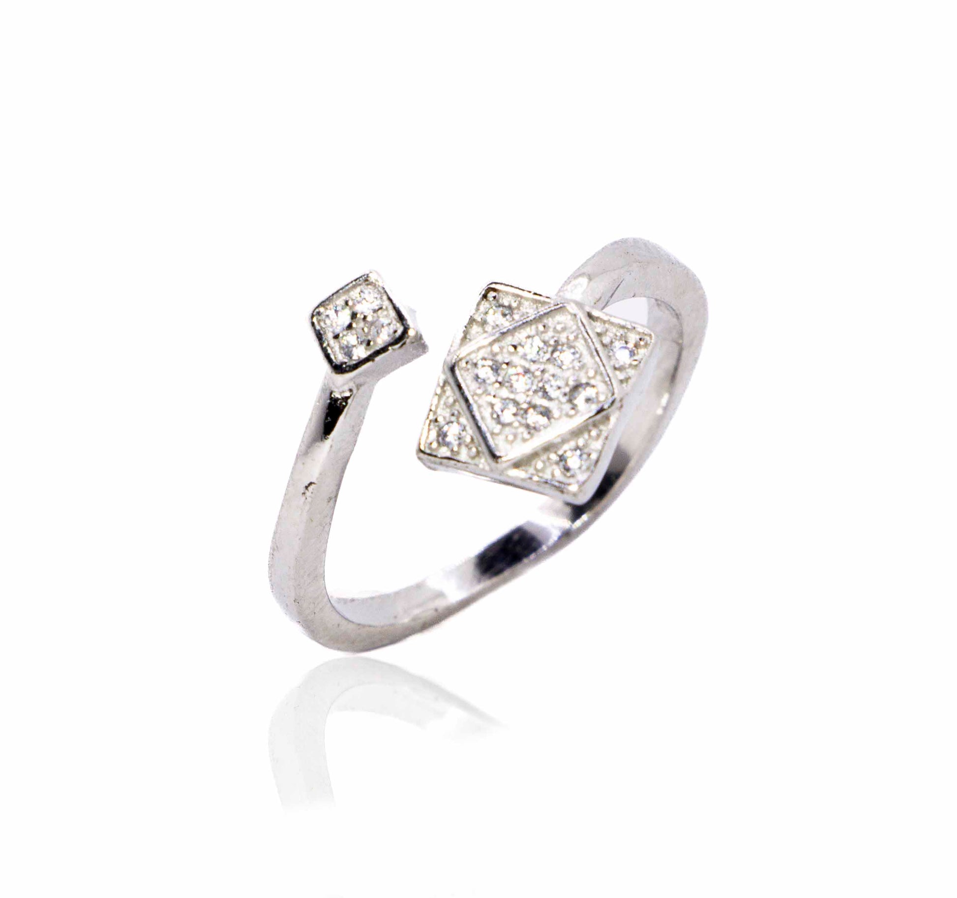 Square Studded Silver 925 Ring