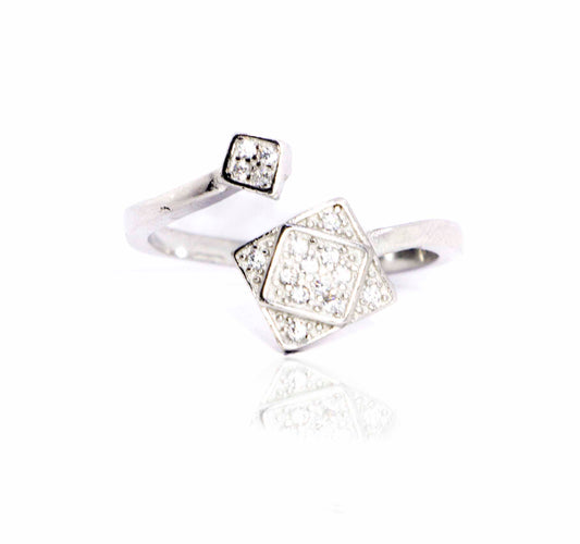 Square Studded Silver 925 Ring