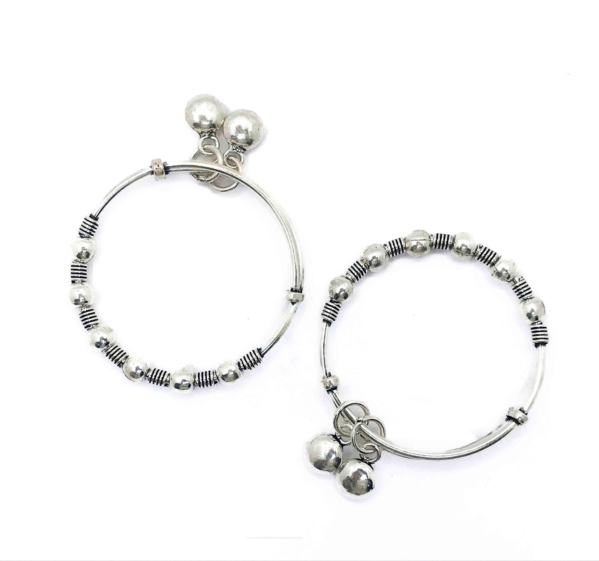 Baby Circle Charm Silver 925 Kada Pair