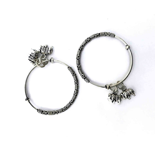 Baby Ethnic Jumbo Charms Silver 925 Kada Pair