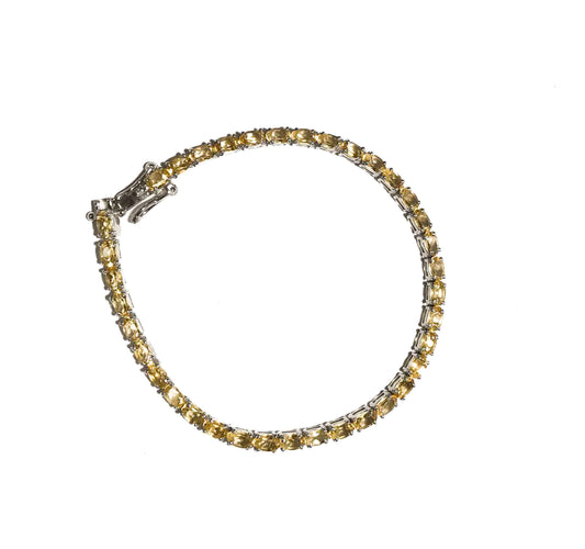 Sun Yellow Silver 925 Tennis Bracelet