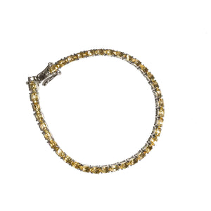 Sun Yellow Silver 925 Tennis Bracelet