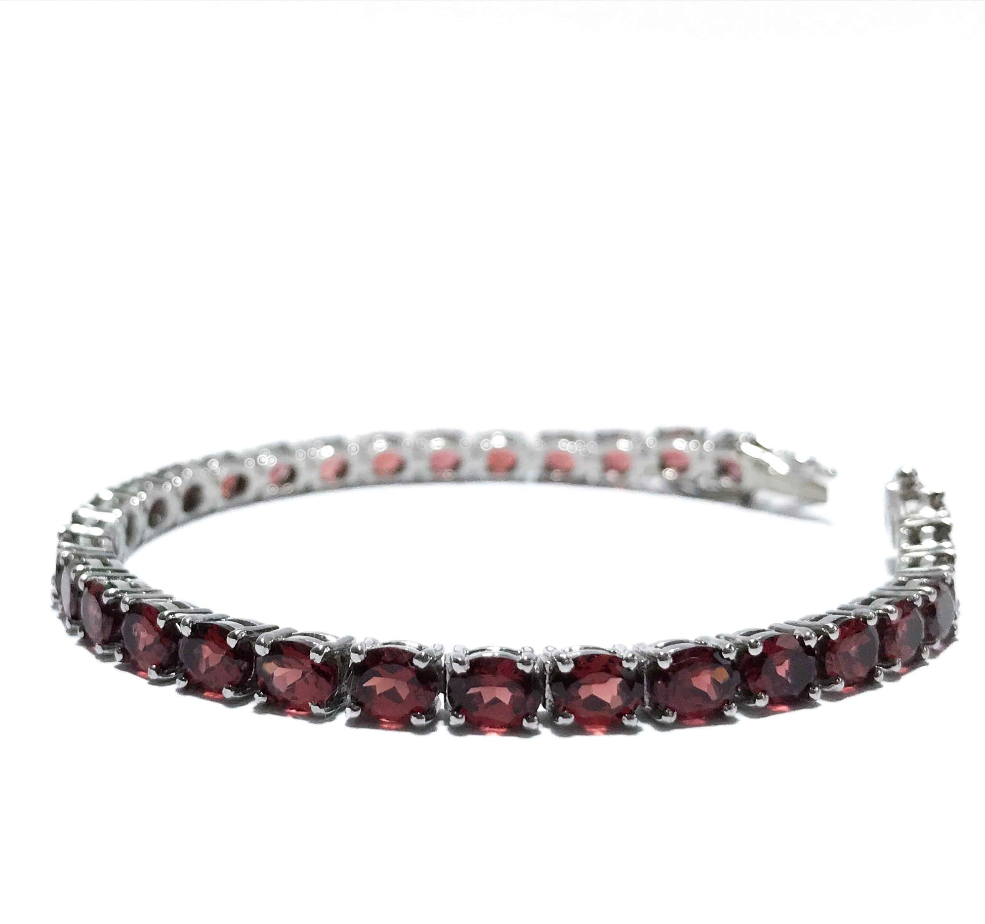 Pomegranate Red Silver 925 Tennis Bracelet