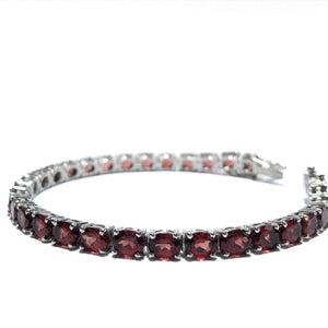 Pomegranate Red Silver 925 Tennis Bracelet