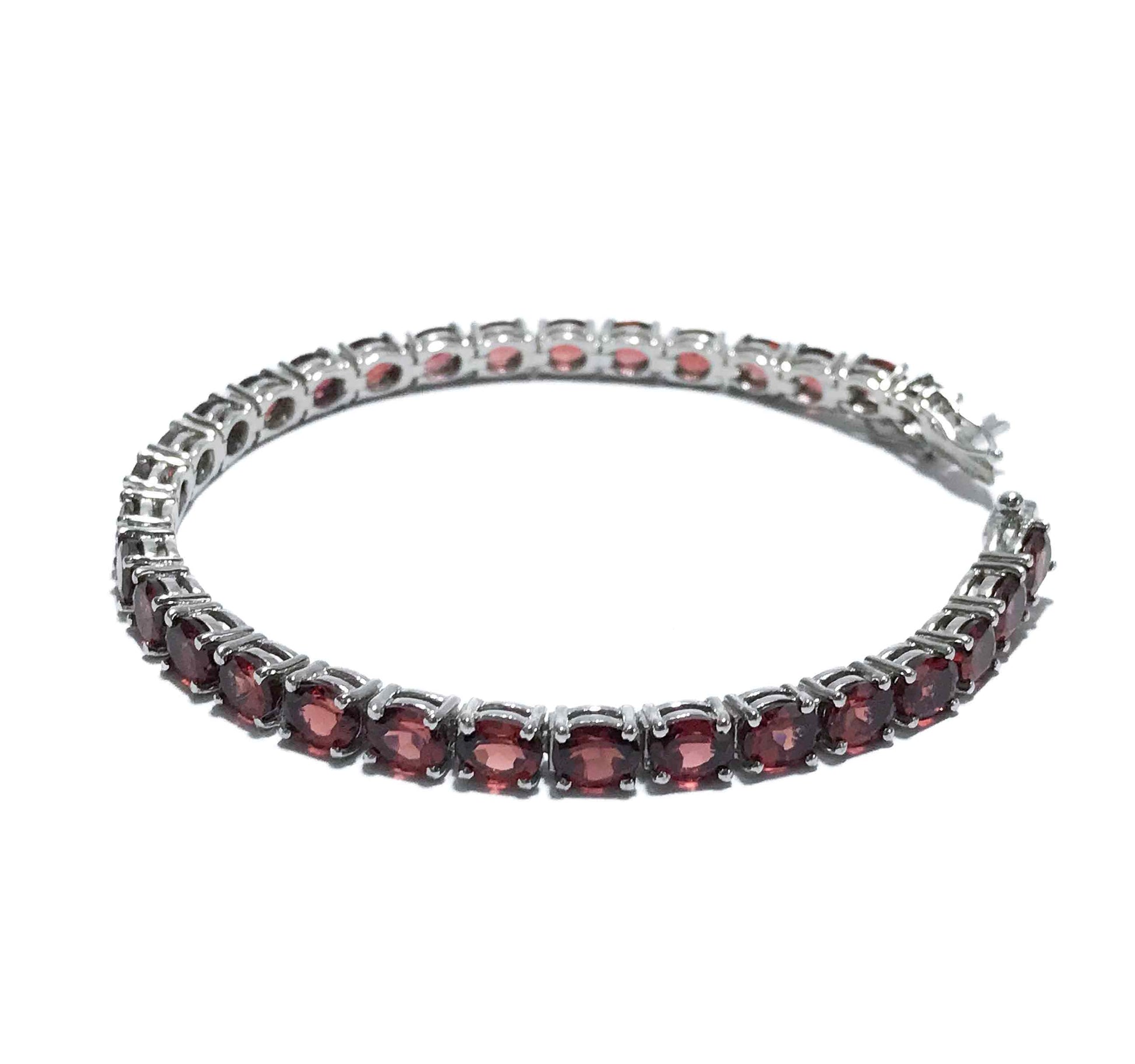 Pomegranate Red Silver 925 Tennis Bracelet