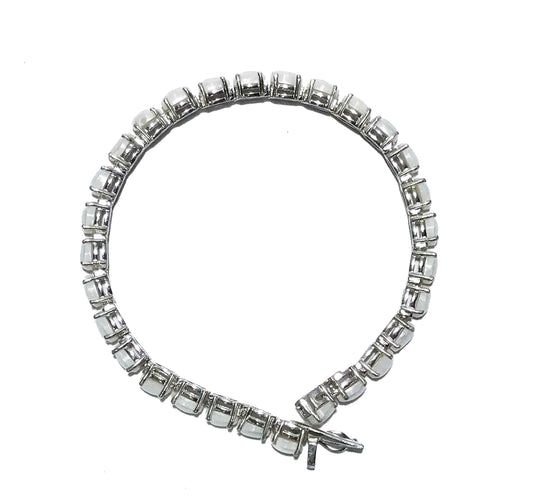 Marshmallow White Silver 925 Tennis Bracelets