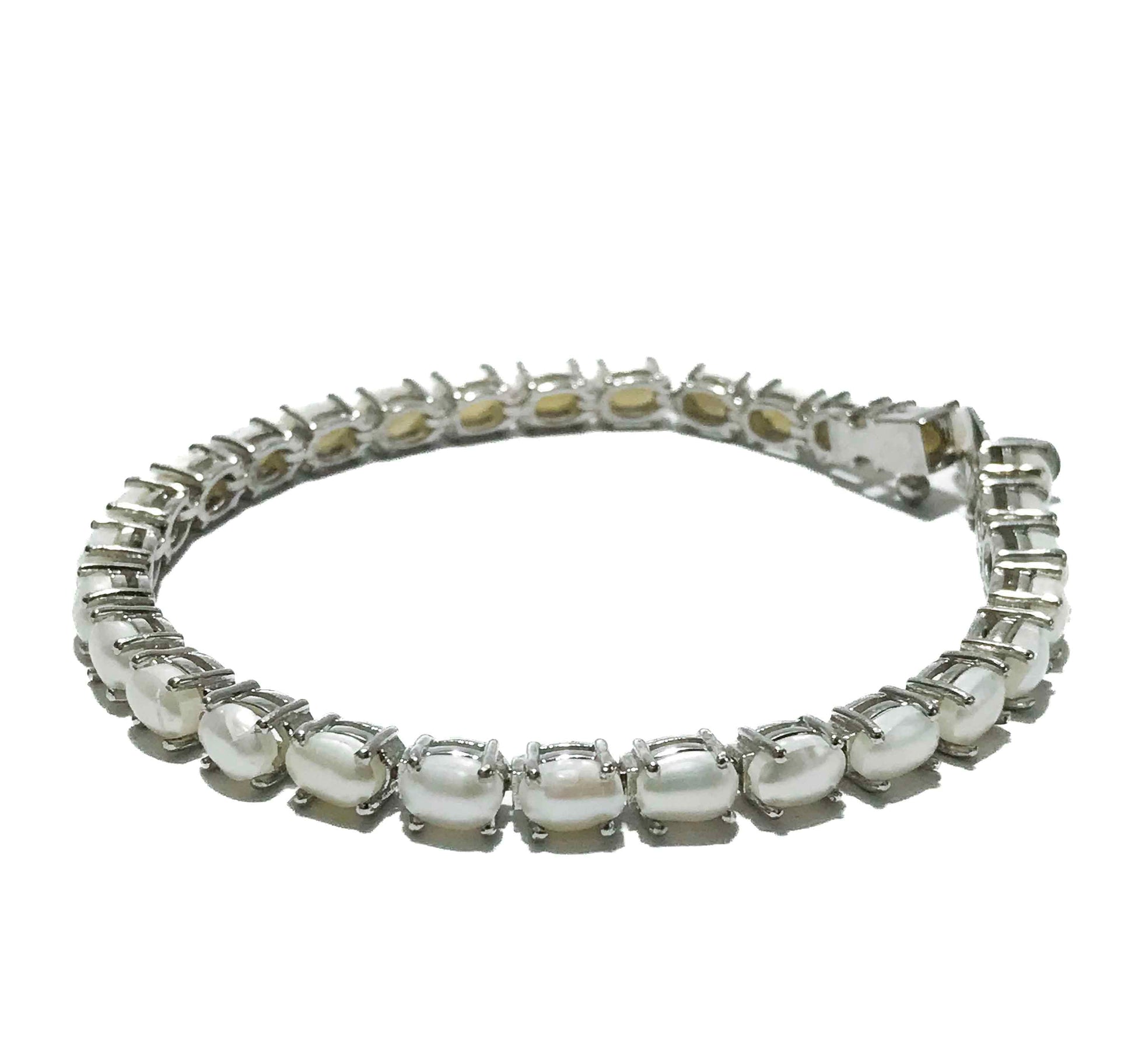 Marshmallow White Silver 925 Tennis Bracelets