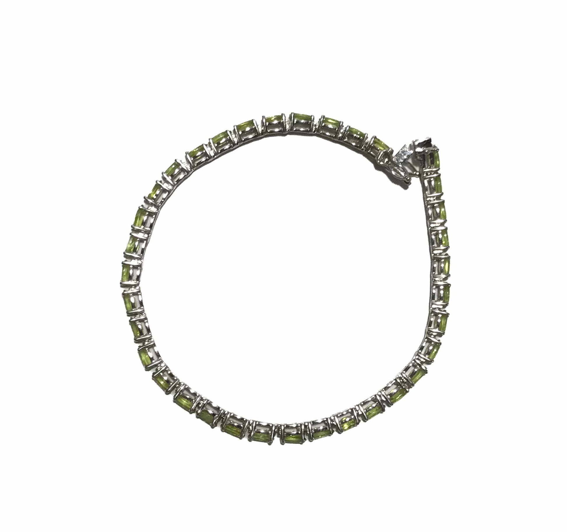 Pistachio Green Silver 925 Tennis Bracelet