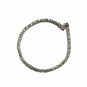 Pistachio Green Silver 925 Tennis Bracelet