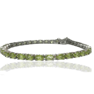 Pistachio Green Silver 925 Tennis Bracelet