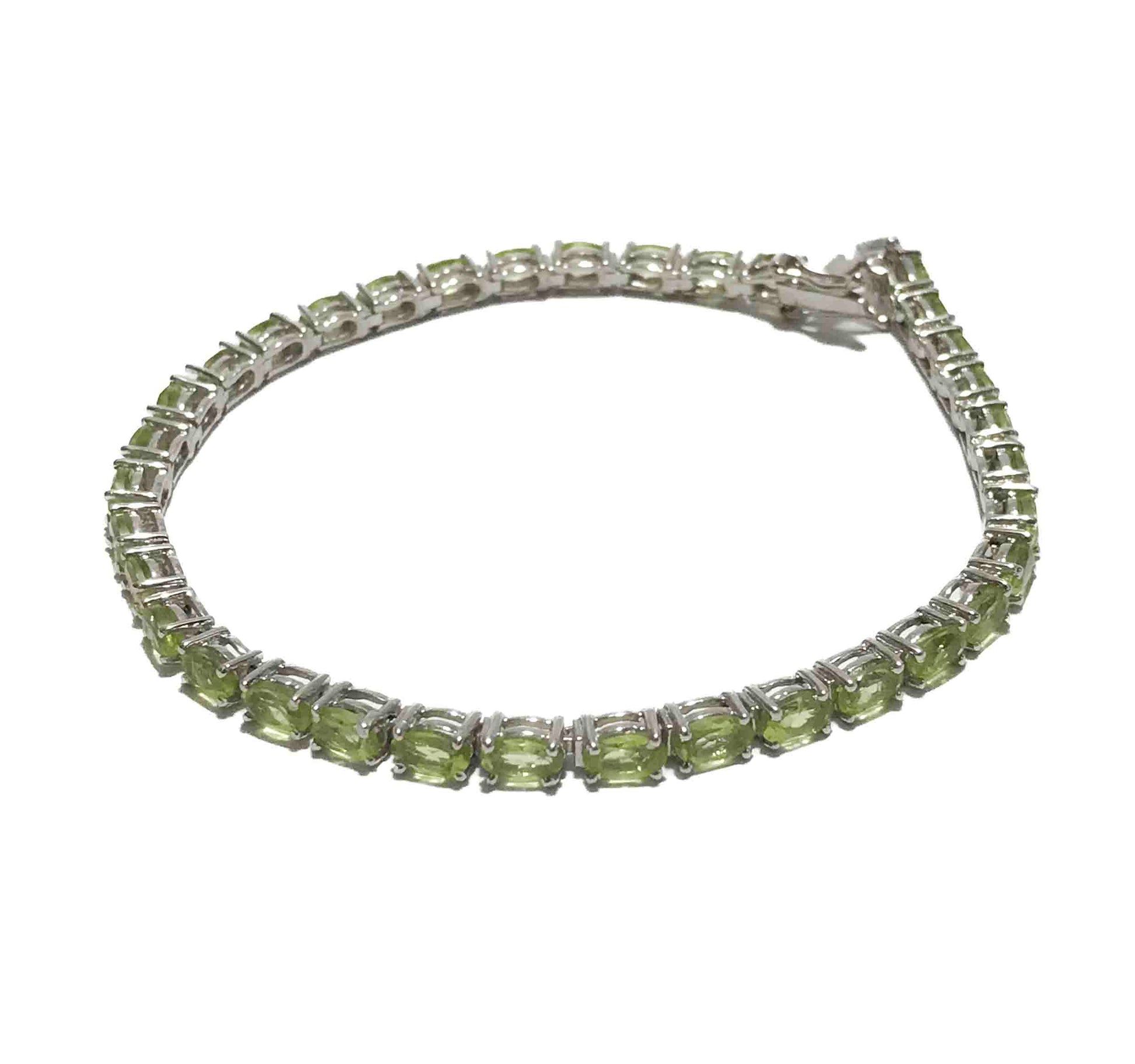 Pistachio Green Silver 925 Tennis Bracelet