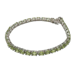 Pistachio Green Silver 925 Tennis Bracelet