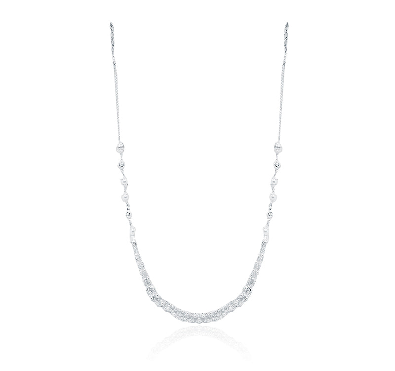 Modern Pearl Silver 925 Necklace Set