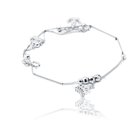 Crown Charms Silver 925 Anklet