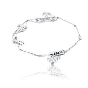 Crown Charms Silver 925 Anklet