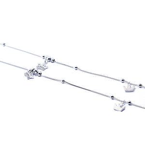 Crown Charms Silver 925 Anklet