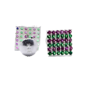 Pink & Green Silver 925 Studs