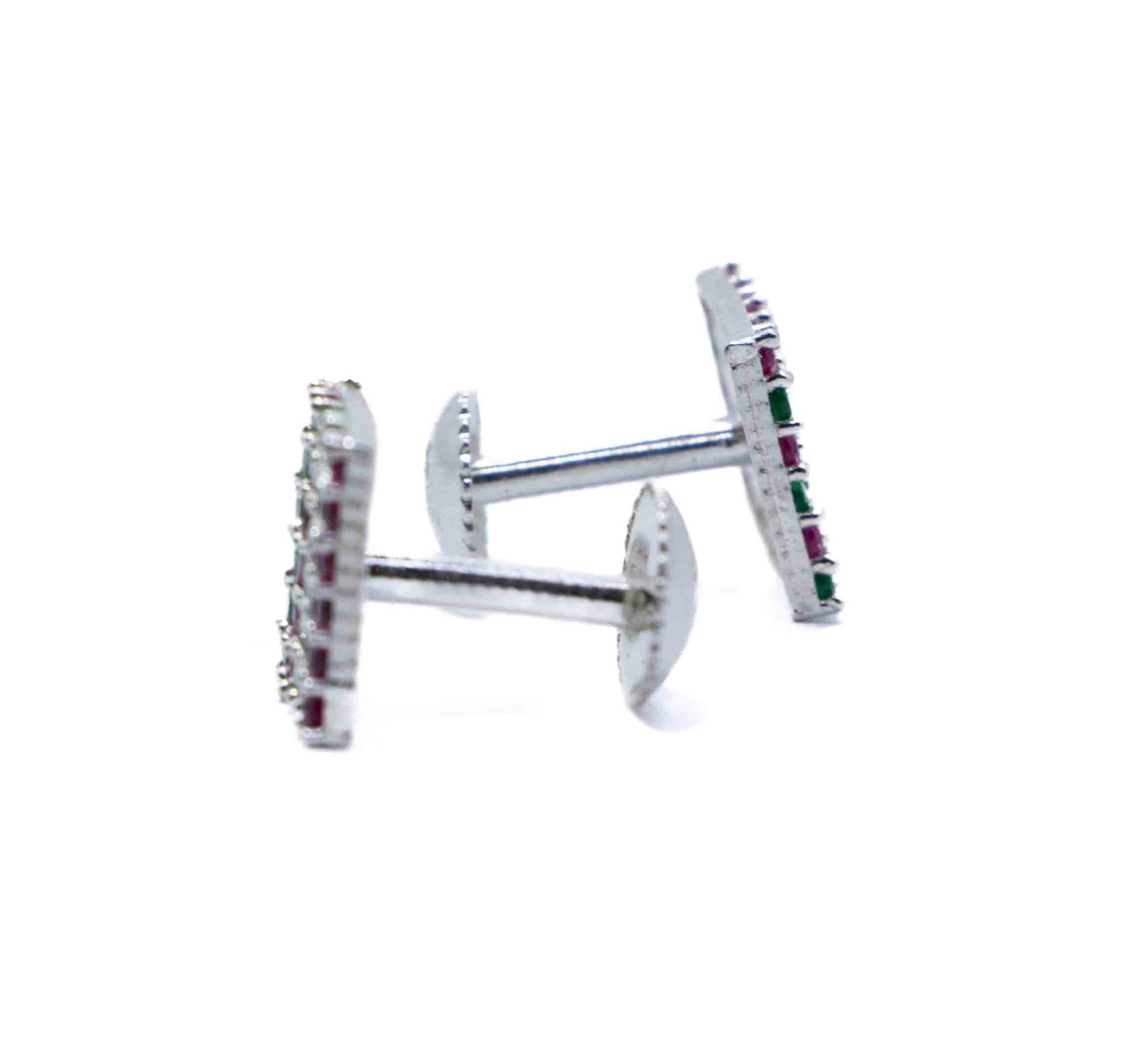 Pink & Green Silver 925 Studs