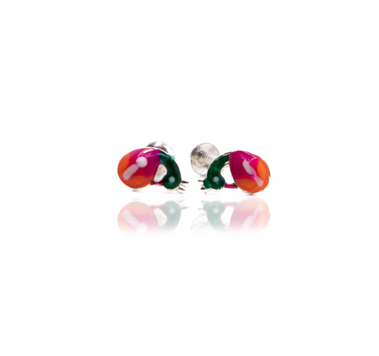 Scarlet Macaw Silver 925 Studs