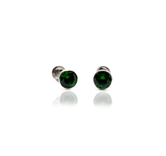 Green Dot Silver 925 Studs