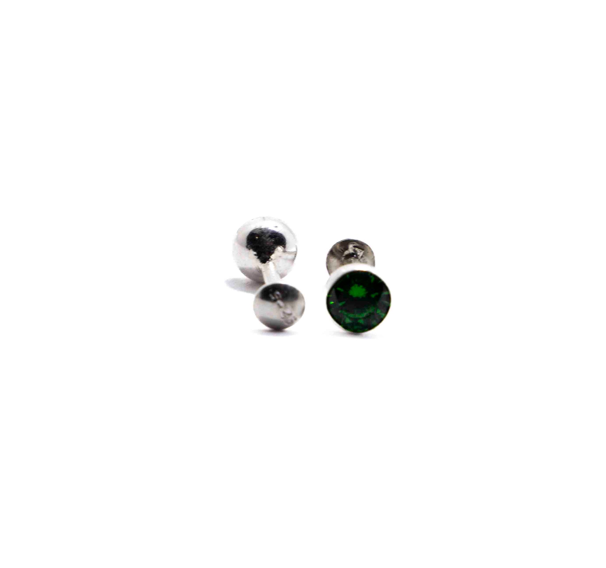 Green Dot Silver 925 Studs