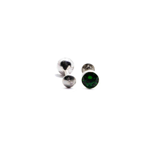 Green Dot Silver 925 Studs