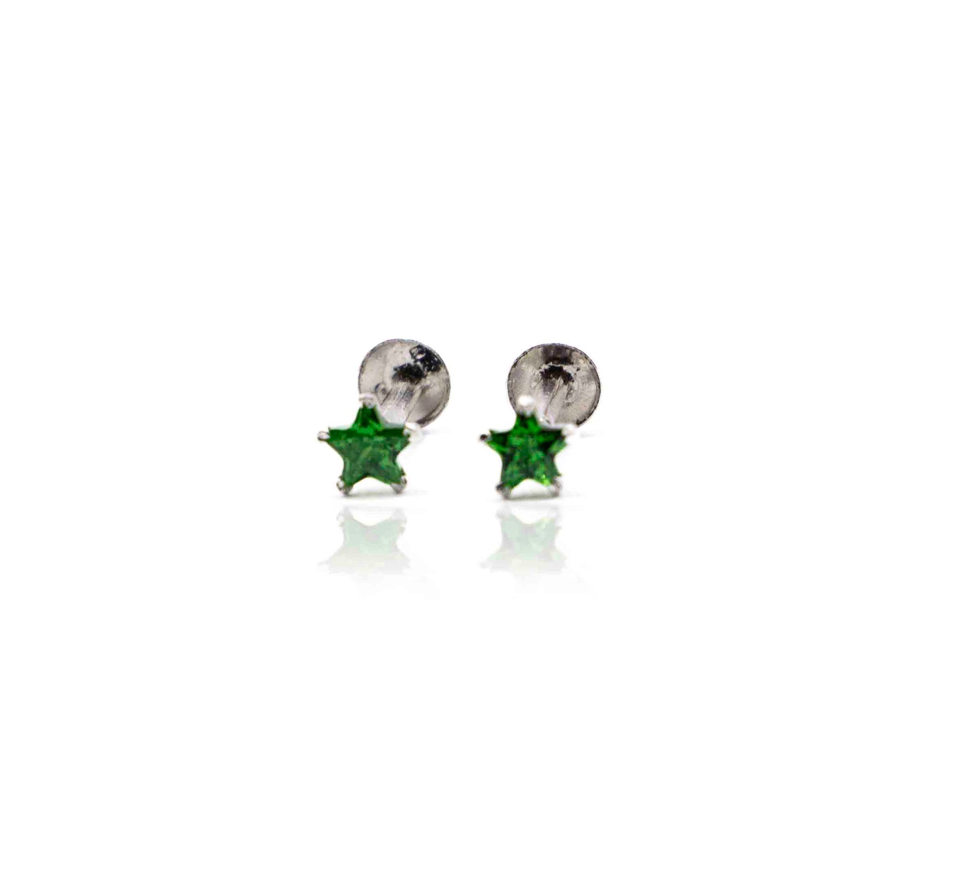 Green Star Silver 925 Studs