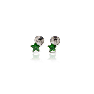 Green Star Silver 925 Studs