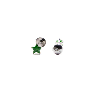 Green Star Silver 925 Studs