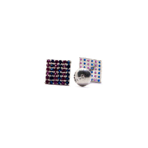 Blue-Pink Studded Square Silver 925 Studs