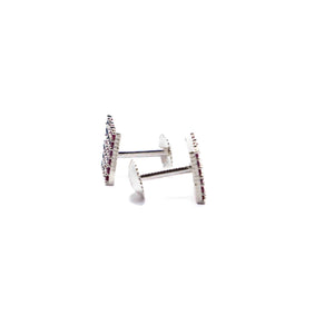 Blue-Pink Studded Square Silver 925 Studs