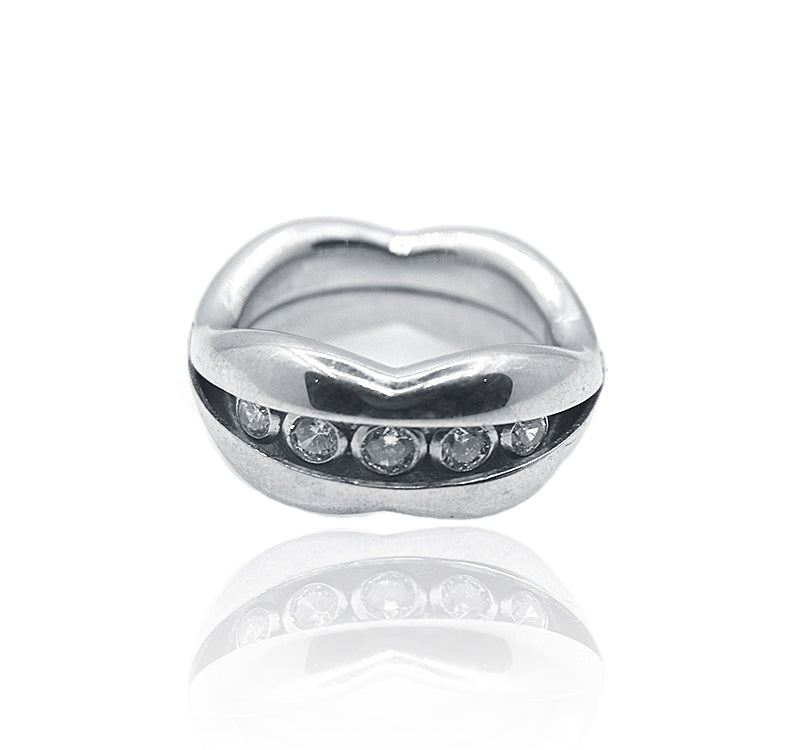 Designer Lips Silver 925 Ring