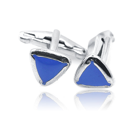 Blue Triangle Silver 925 Cufflinks