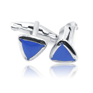 Blue Triangle Silver 925 Cufflinks