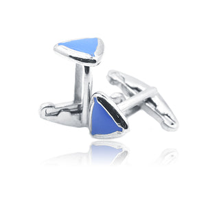 Blue Triangle Silver 925 Cufflinks