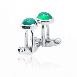 Green Emerald Silver 925 Cufflinks