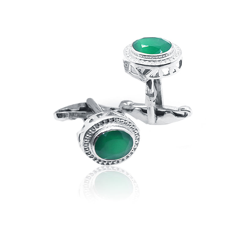 Hercules Emerald Silver 925 Cufflinks